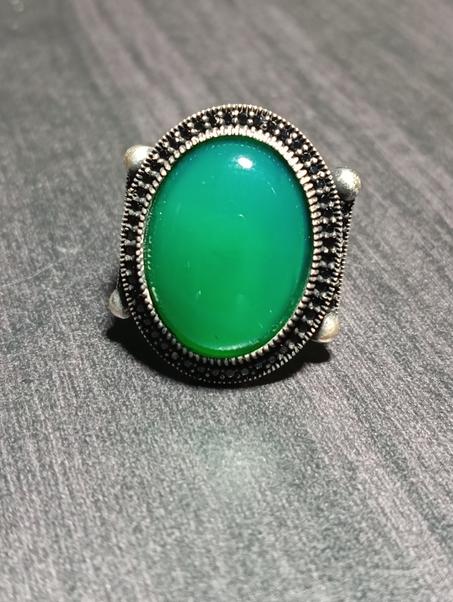 خاتم رجالي فضة عيار 925 مقاس 58