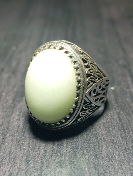 خاتم رجالي فضة عيار 925 مقاس 65