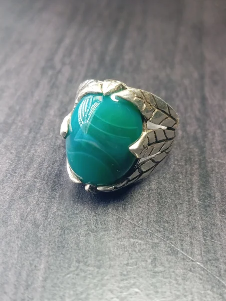 خاتم رجالي فضة عيار 925 مقاس 61