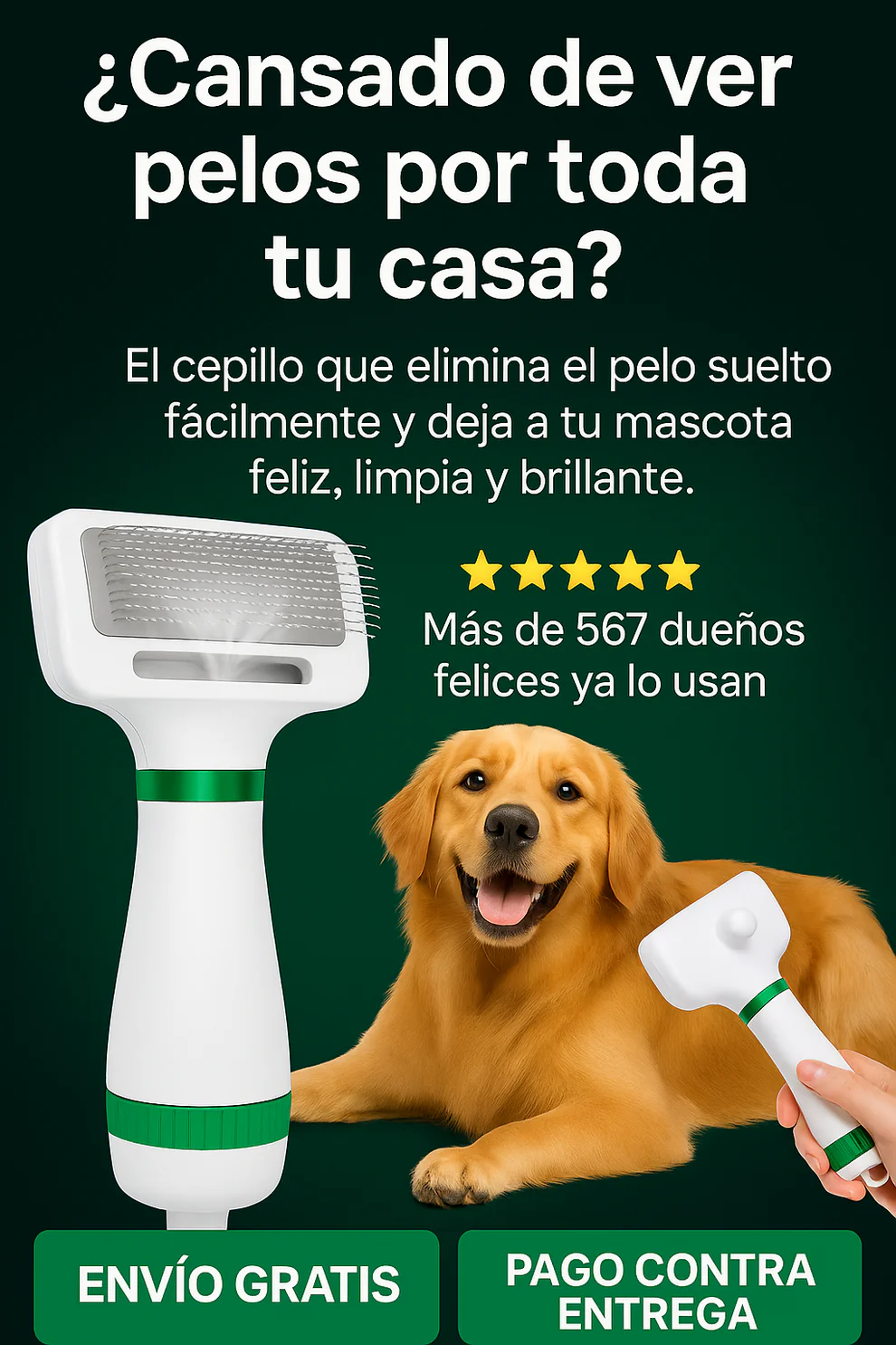 PetBreeze™ – Seca y cepilla con suavidad