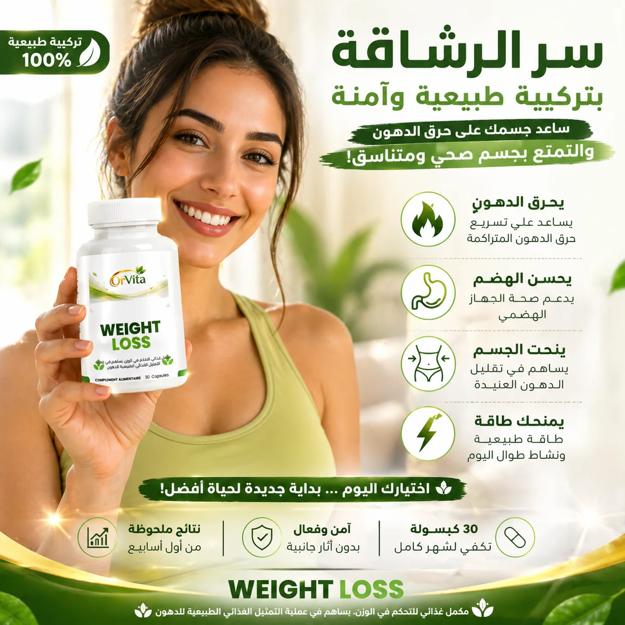 🔥 كبسولات حرق الدهون الطبيعية – دعم فقدان الوزن والطاقة