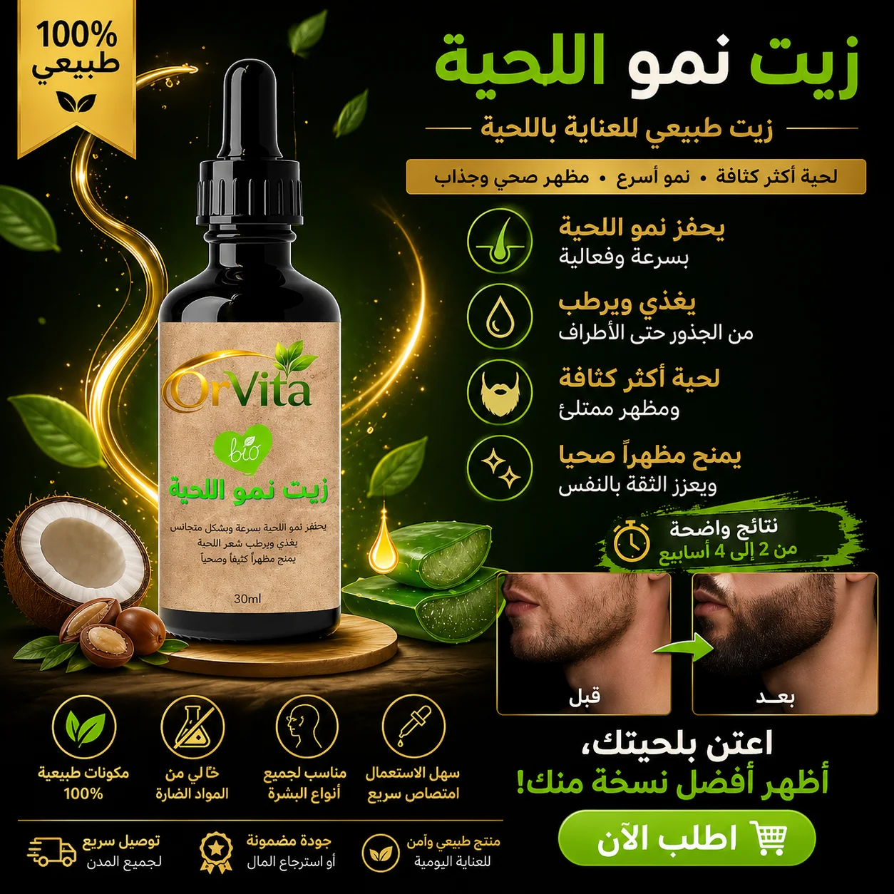 زيت تطويل اللحية الفاخر – 30 مل