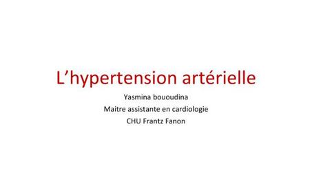 L’hypertension artérielle