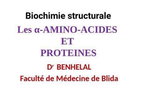 ( 38-----1)    Les α-AMINO-ACIDES