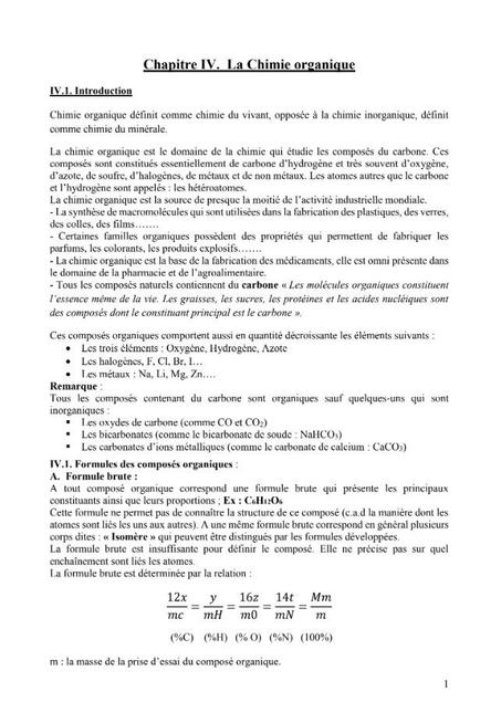 La Chimie organique