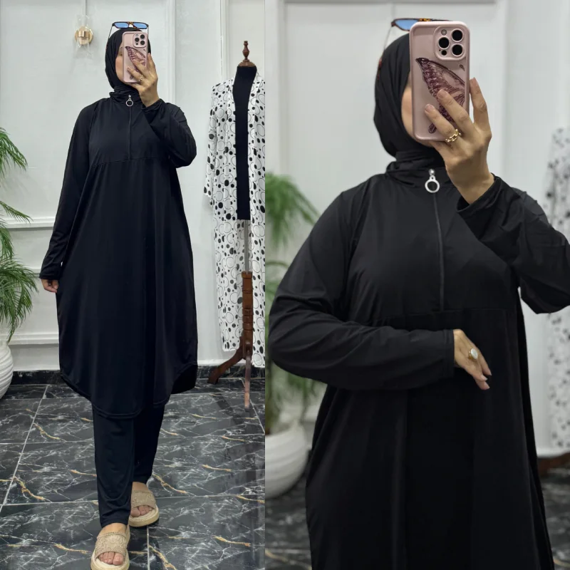 بوركيني من 3 قطع، خفيف، مريح، ومقاوم للماء