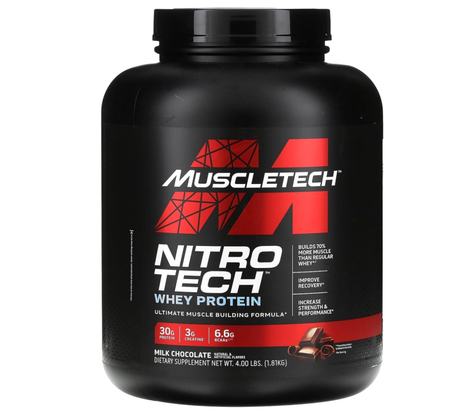 سلسلة أداء نيترو تيك من شركة ماسل تيك - شوكولاتة الحليب - 4 أرطال - قد تختلف العبوة