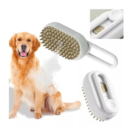 Cepillo 4 en 1 con vapor para gatos y perros – para reducir la caída de pelo