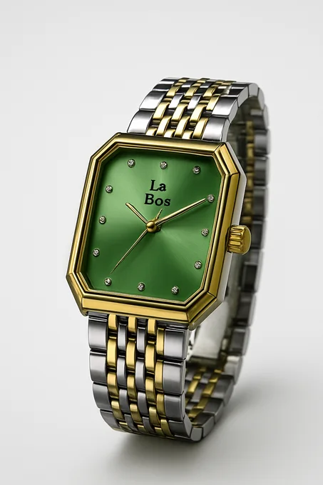 La Bos Elegant Two-Tone Green Dial Ladies’ Watch