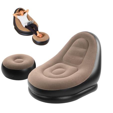 أريكة استرخاء قابلة للنفخ مع مسند قدم