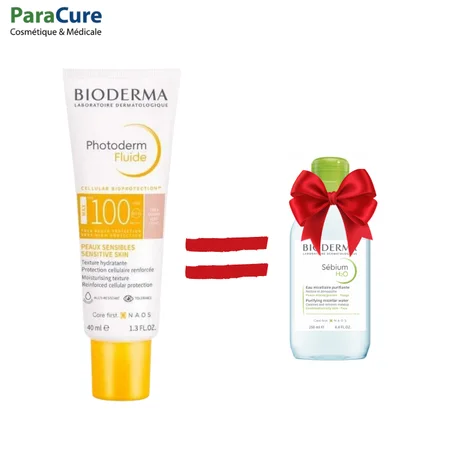 Bioderma pack Photoderm Fluide Teint tres Claire spf100+ Sebium Gel Moussant