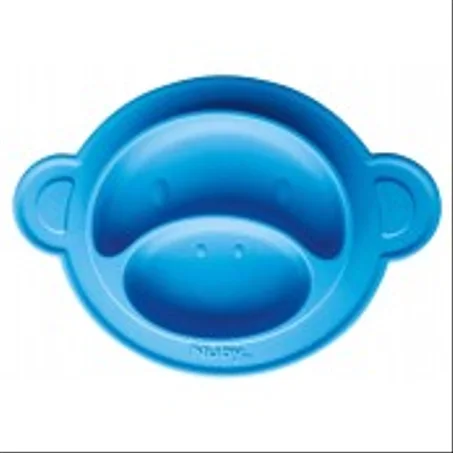 NÛBY Assiette ventouse miracle - Bleu - Singe Ref: ID92913
