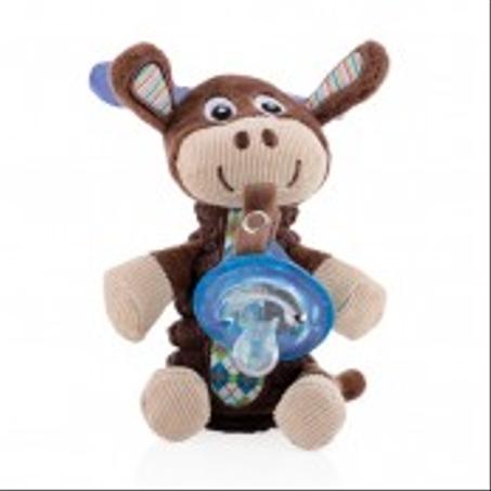 NÛBY Peluche avec sucette Natural Flex™ 100% silicone- 0-6m Ref: ID5853