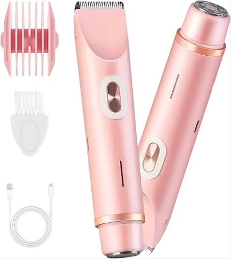 ماكينة حلاقة كهربائية 2 في 1 مقاومة للماء IPX7 – حلاقة وإزالة شعر بدون ألم