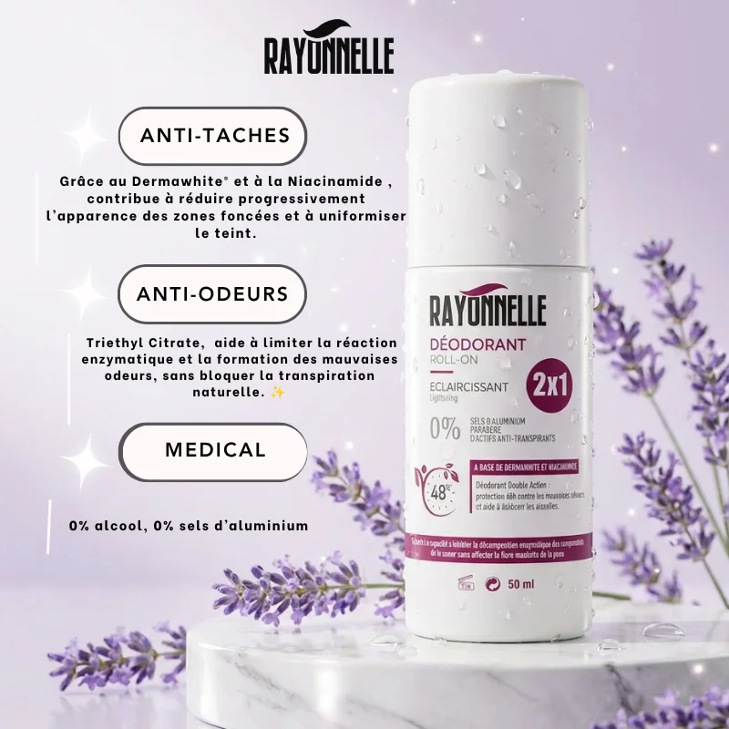 Déodorant stick Rayonnelle 50ml, 2 en 1