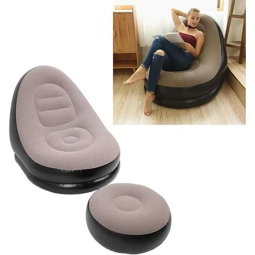 Chaise de Relaxation Gonflable avec Repose-pieds
