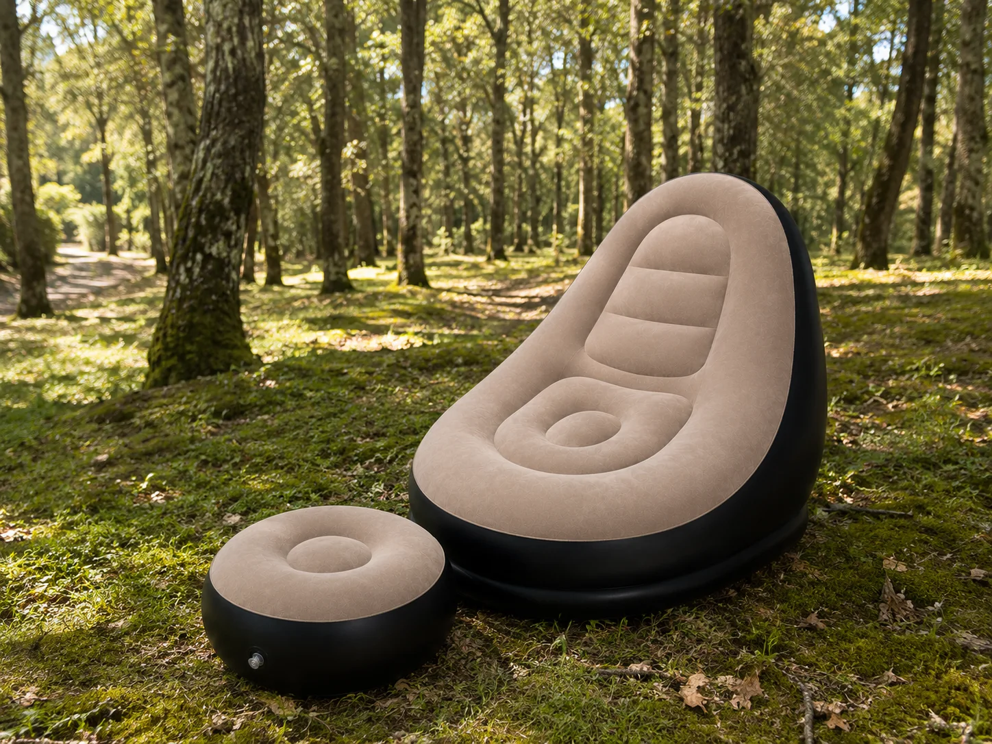 Chaise de Relaxation Gonflable avec Repose-pieds