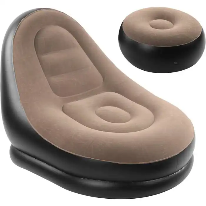 Chaise de Relaxation Gonflable avec Repose-pieds