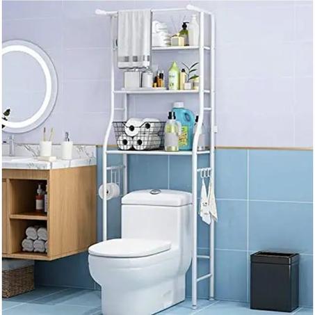Etagère de Salle de Bain, Meuble de Rangement au-Dessus des Toilettes WC - blanc