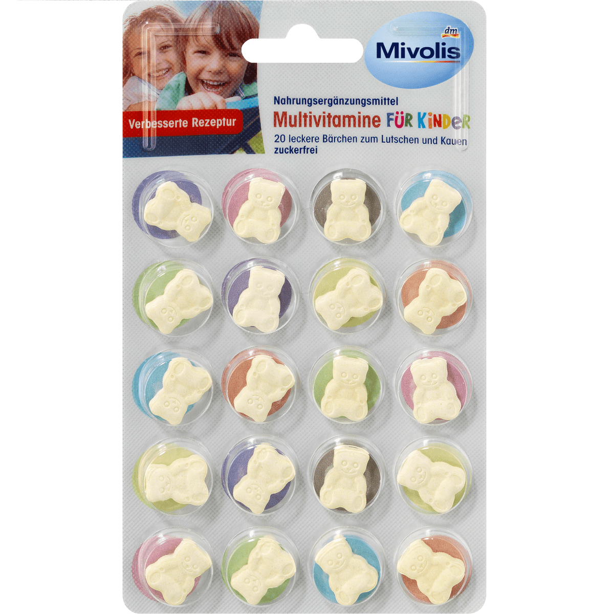 Multivitamines pour enfants, pastilles 20 pièces, 14 g
