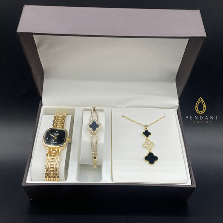 باك Pendant Elegance ساعة + سوار + قلادة فبوكس راقي