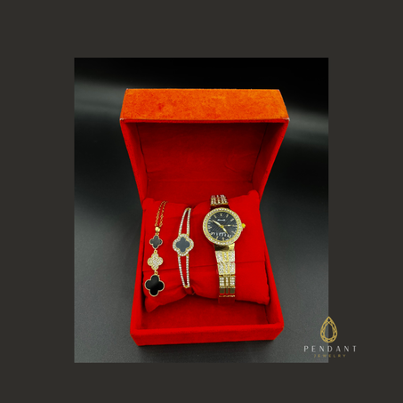 باك Pendant Luxe ساعة + سوار + قلادة فبوكس راقي