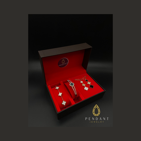 باك Pendant Elegance Luxe جوج سنسلات + 2 براسليات فبوكس راقي! خلي الفرحة مضوبلة❤️