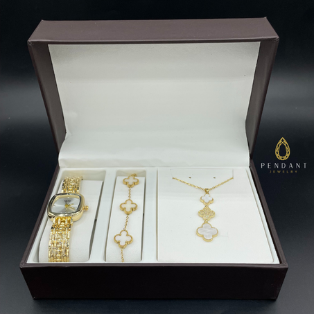 باك Pendant Luxe ساعة + سوار + قلادة فبوكس راقي