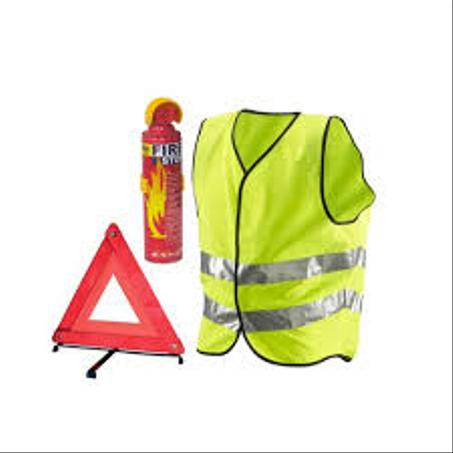 Pack de sécurité voiture -Triangle d'en panne /Gilet fluorescent /Extincteur