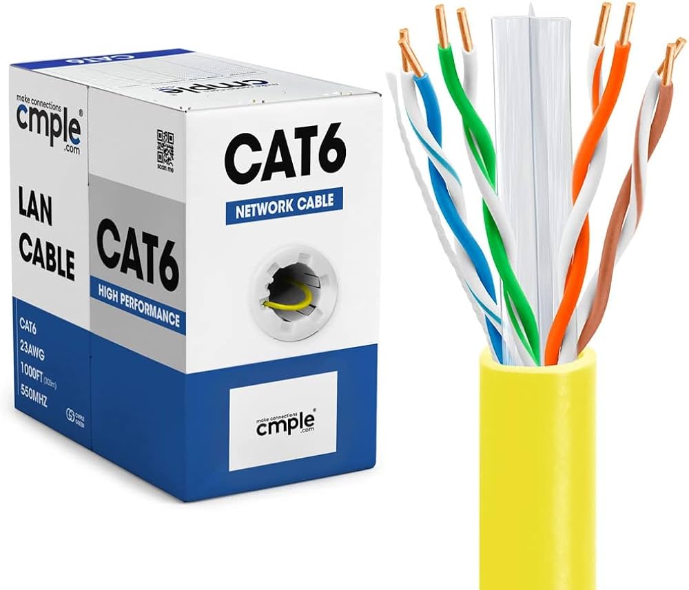 Câble réseau Cat 6 - Boîte de 305 m | Ethernet UTP Cat 6 Onfame | 23AWG 0,57 mm