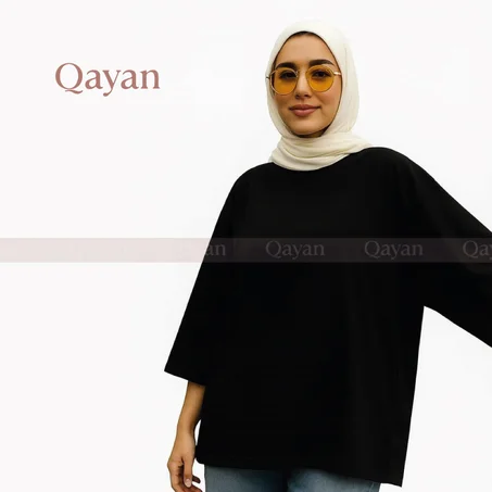 Qayan Basic Tshirt Noir Oversize