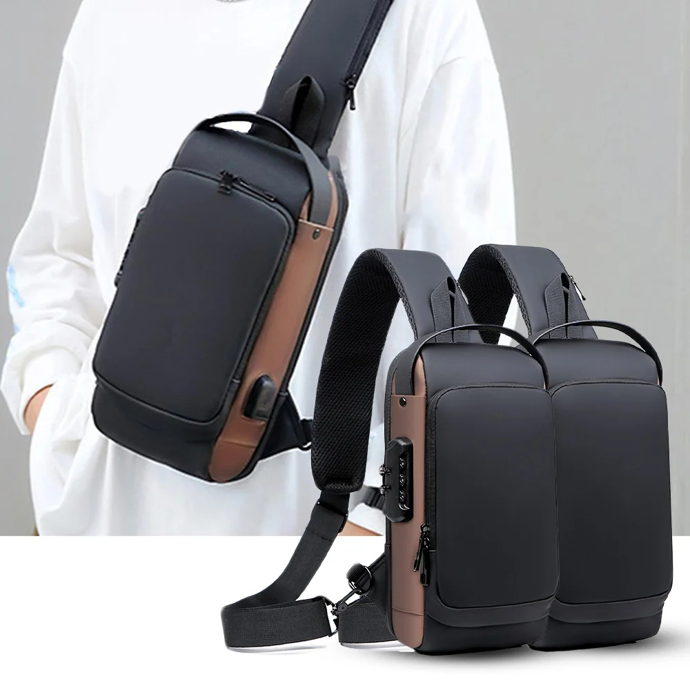 عرض 2  Portable Waterproof USB Bag شنطة ظهر كروس بودي مضادة للماء