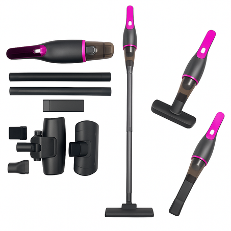 مكنسة كهربائية 3 في 1 – خفيفة، قوية، وسهلة التخزين!