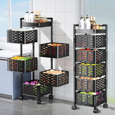 ✨ غير حياتك في المطبخ مع حامل الخضار الدوار 360° الحديث والعملي ✨