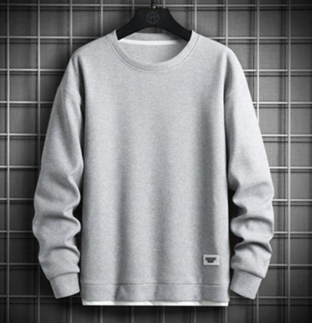 2025 سويت شيرت رجالي بلون واحد، ملابس الشارع الهيب هوب، أكمام طويلة، رقبة دائرية، ملابس رياضية للرجال، سويت شيرت كاجوال عصري