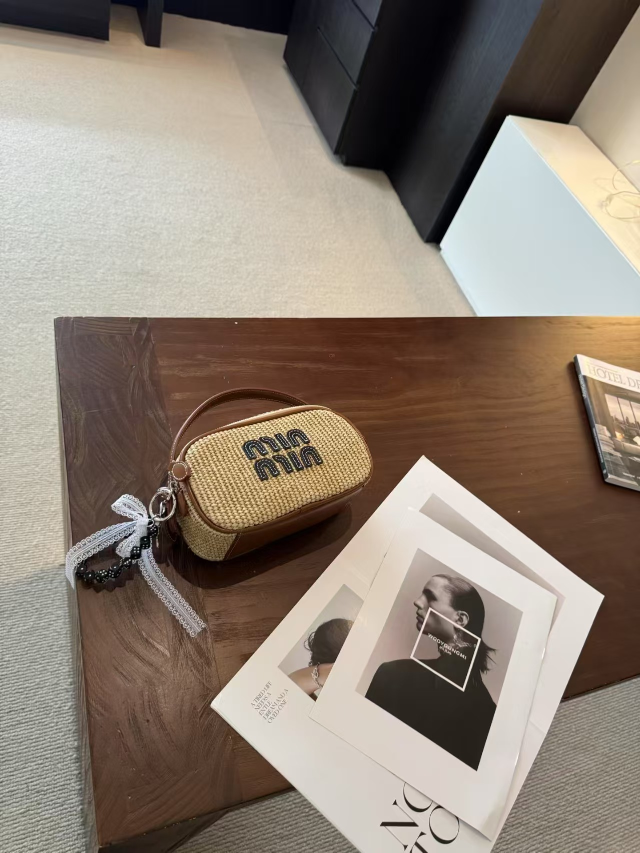 شنطة MIU MIU Raffia Chic