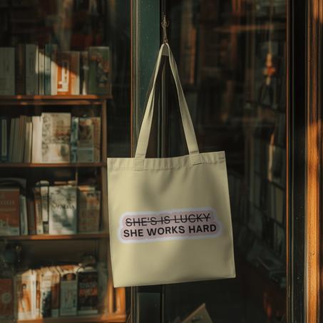 She Works Hard Tote Bag