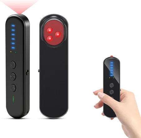 Detector de Cámara Oculta Antiespía con 99% de Precisión, Encuentra Rastreadores GPS y Dispositivos de Escucha, Protector de Privacidad Portátil para Hotel/Viajes, Detector de Dispositivos RF