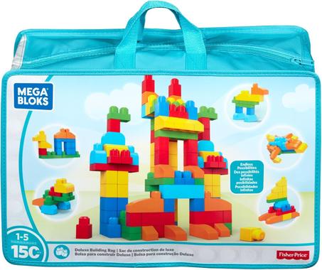 MEGA BLOKS, sac de construction de luxe avec 150 pièces et rangement