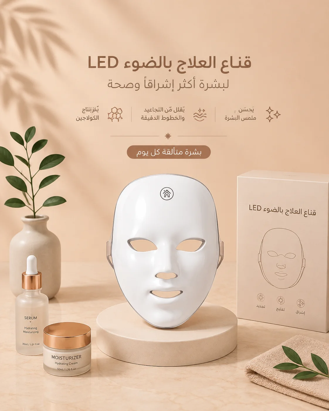 قناع العلاج الضوئي LED الذكي – سرّ البشرة المتألقة من أول استخدام (copy)