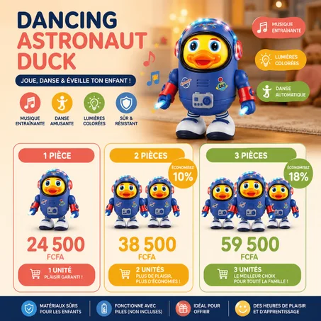 Canard Astronaute Dansant – Là où le plaisir rencontre l'aventure galactique