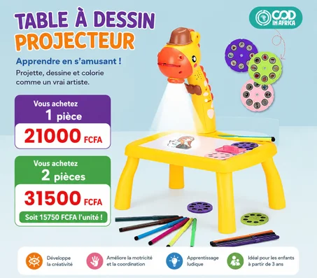 Table de Projection Peinture Girafe avec Musique