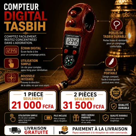 ✨ Simplifiez votre Dhikr au quotidien grâce à ce compteur numérique pratique et précis.