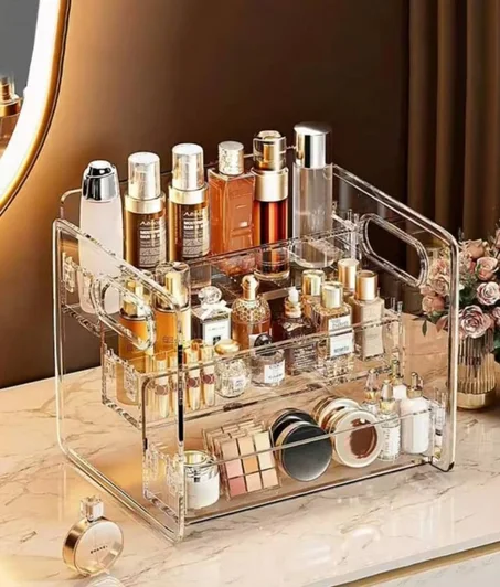 منظم مستحضرات التجميل الفخم – 3 أدوار ✨🔥💎