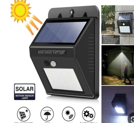 كشاف شمسي LED بحساس حركة — إضاءة ذكية بلا كهرباء! 🔥☀️