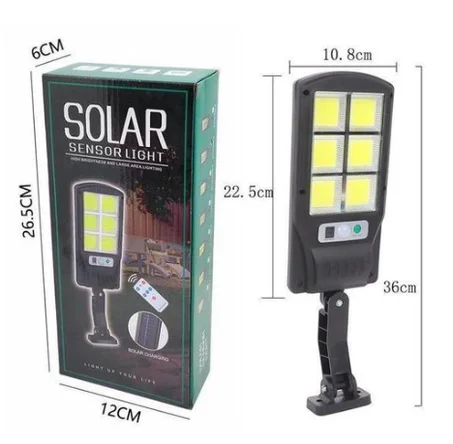 كشاف شمسي مع جهاز تحكم عن بعد وكاشف حركة للاستخدام الخارجي