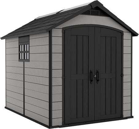 Keter Premier Apex Outdoor Garden Storage Shed Grey 7.5x9ft