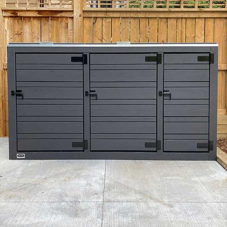 Large Triple Bin Shed - Opening Lids
