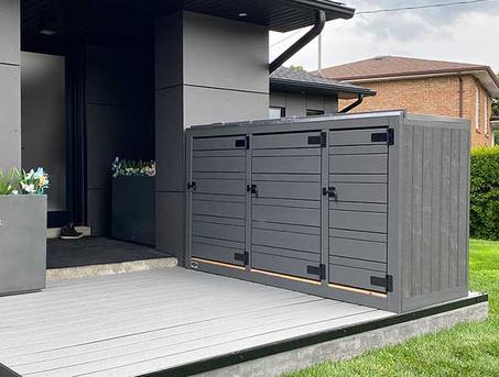 Large Triple Bin Shed -Opening Lids