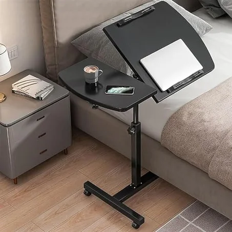 Table d'Ordinateur Portable Réglable à Roulettes
